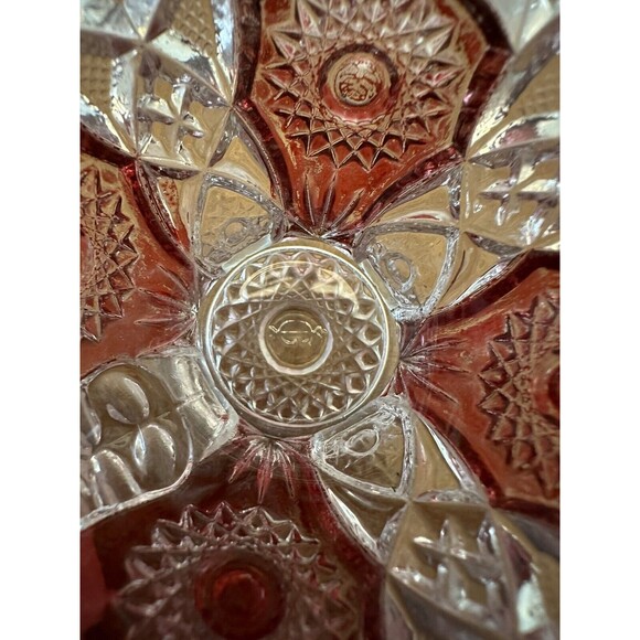 Imperial Glass Pitcher Creamer Star & File Pattern Carnival Glass Vintage 3.75” - Picture 4 of 8